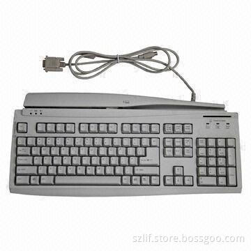 Magnetic Card Reading Keyboard with 3 Tracks Magnetic Stripe Card Reading and USB Interface